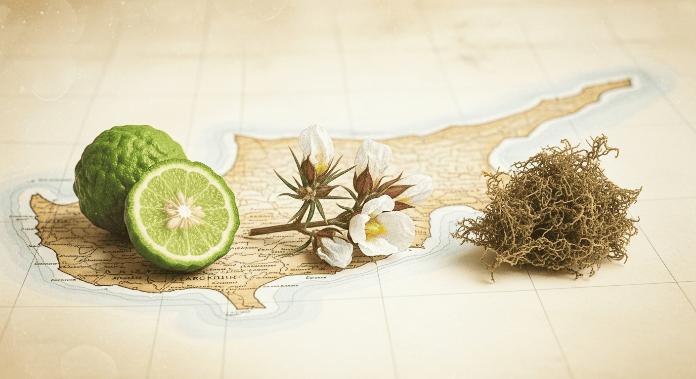 Chypre accord ingredients map